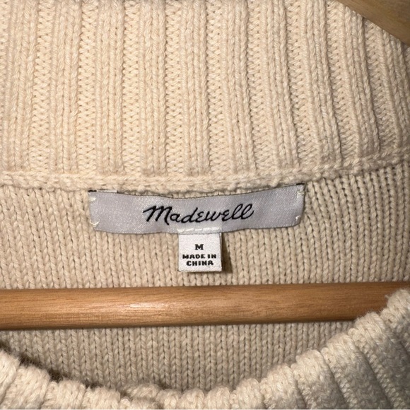 Madewell Broadway White Button-Up Cardigan M Cotton Knit JCrew Preppy - Picture 5 of 9